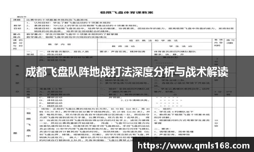 成都飞盘队阵地战打法深度分析与战术解读